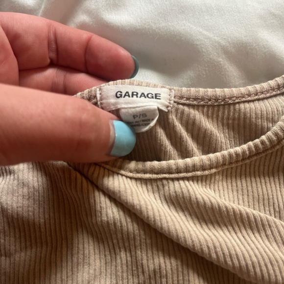 Garage Beige Ribbed Top - Picture 3 of 4
